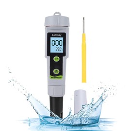 Salinity Meter Tester, Digital Salinity Tester for Salt Water Digital PH Meter Water Tester with Backlight Pen Salinity Tester Salt Water Tester for Drinking Water Aquarium Spas