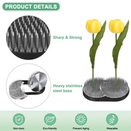 M METERXITY Flower Frog 2.6" Round Steel Flower Pins Flower Frog Holder Flower Arranger Fixed Tools Floral Frog for Arrangements Vase/Plant Decoration/Home Decor [1.3cm Pins]