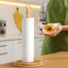 Leinuosen Rattan Paper Towel Holder Woven Wood Paper Towel Stand