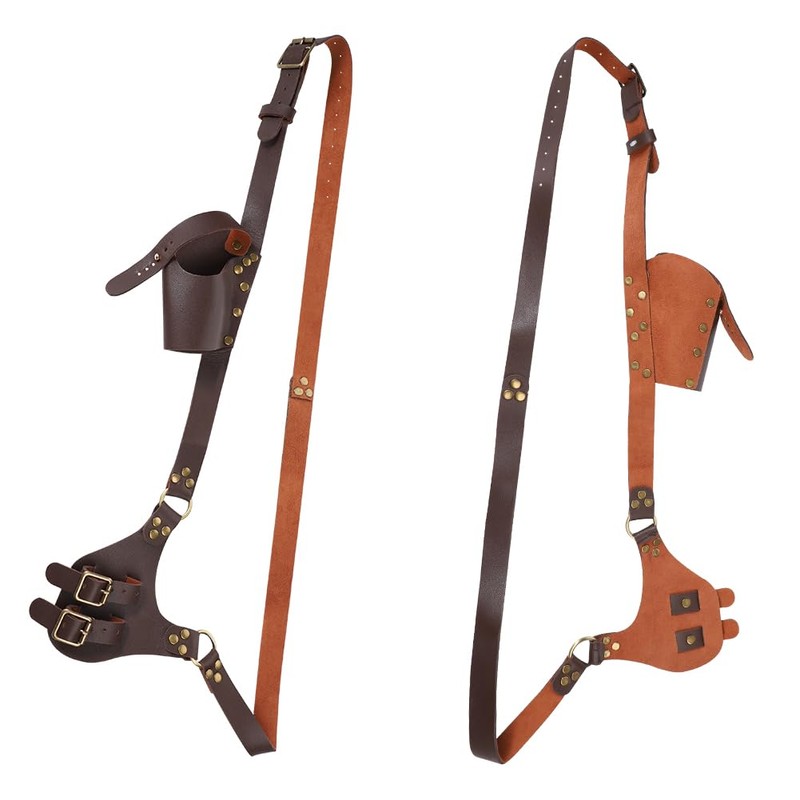 haozaikeji Medieval Leather Sword Pistol Holster Belt Adjustable Scabbard Sheath