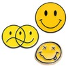 EdisonBrain Smile Pin Badge Set of 3 Smiley Mark Alloy