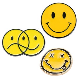 EdisonBrain Smile Pin Badge Set of 3 Smiley Mark Alloy Accessories Pin Badge Brooch
