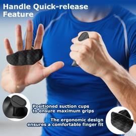 2 PCS Gym Hand Grips, Weight Lifting Grips, Anti Slip Workout Grips, Hand Grips for Weight Lifting, Gym Grips, Gym Grips for Women, Weight Grips for Bodybuilding/Training/Sports(Black)