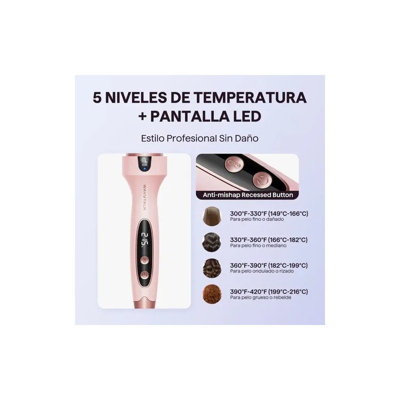 Cepillo Térmico Wavytalk, Cepillo Redondo De Cerámica, Rosa