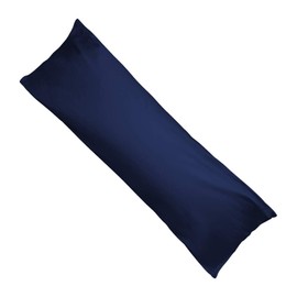 Body Pillow Cover, 63.0 - 19.7 inches (160 - 50 cm), Long Pillowcase, 100% Cotton, Satin Weave, 300 Threads, High Density Fabric, Cover Only, Dust Mite Resistant, Zipper Type, Smooth, Soft, Available in 9 Colors, 4 Sizes, Plain, Navy, 63.0 x 19.7 inches (160 x 50 cm)
