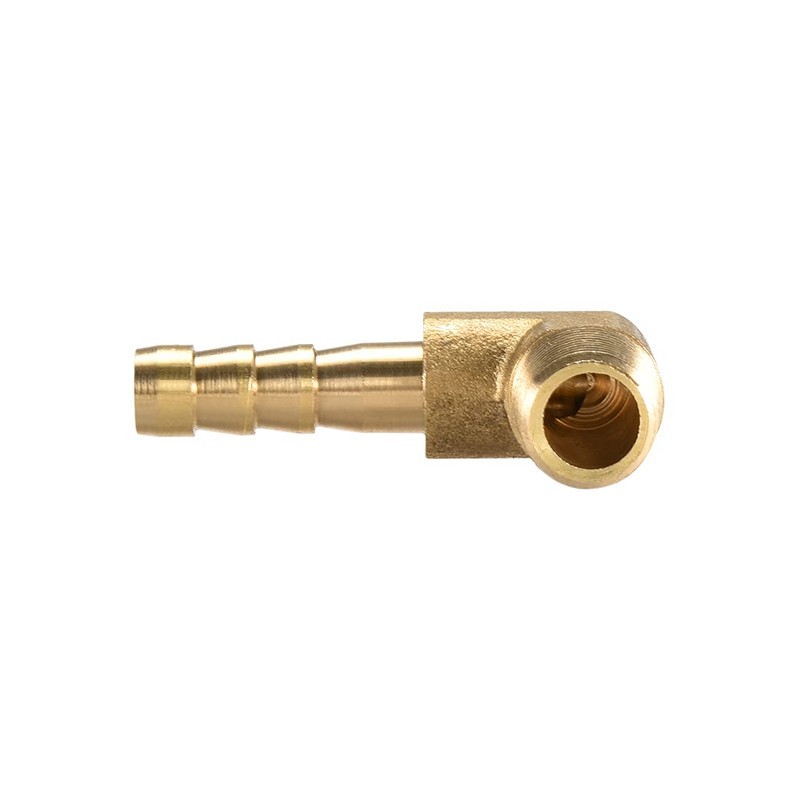 sourcing map Brass Barb Hose Fitting, 90 Degree Elbow 6mm