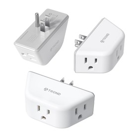 TROND Outlet Extender 3 Pack - Multi Plug Wall Outlet, 3-Prong Grounded Outlet Splitter, 3 Way Outlet Wall Adapter, Cruise Ship Essentials, Outlet Expander for Travel Home Office Dorm Room, White