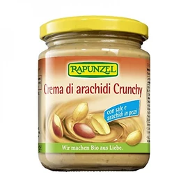 Rapunzel, Crema di arachidi crunchy con sale e arachidi in pezzi bio, 250g