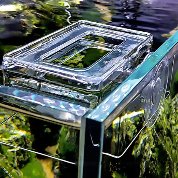 2PCS Fish Feeding Square Acrylic Floating Fish Food Feeding Ring