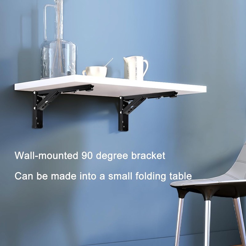 12 Inch Folding Shelf Hinges,90 Degree Shelf Bracket Hinge,Fold Down