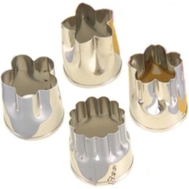 JapanBargain 2 Pack Set of 4 Stainless Steel Vegetable Cookie Cutters Made in Japan S-3252x2