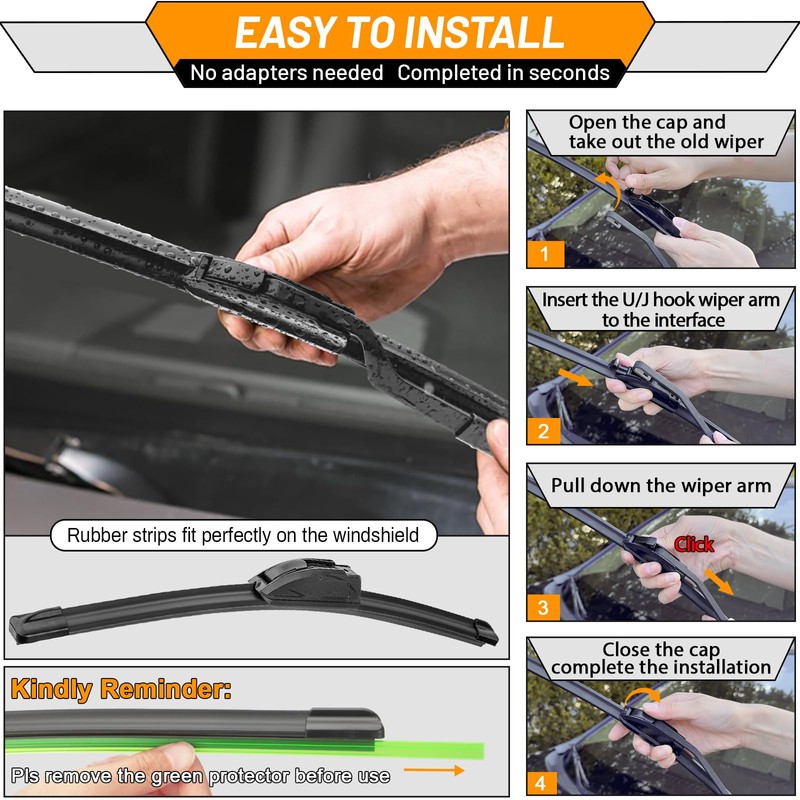 AUTOBOO 22 + 22 Windshield Wipers Replacement for F150 2025