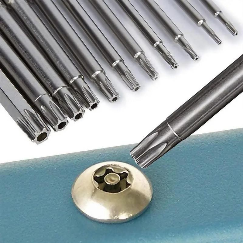 Magnetic Torx Head Screwdriver Bit Set, S2 Steel Long Drill