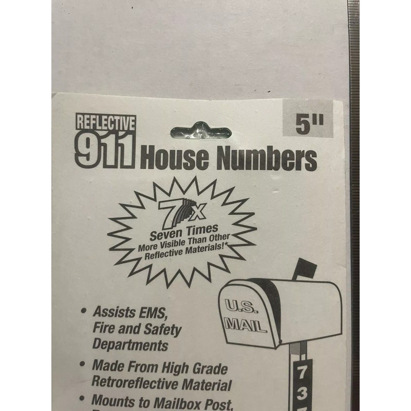 Hy-Ko Reflective 911 House Numbers 5" High Visibility House Number