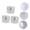 PACKOVE 3 Pcs Small Frosted Glass Cream Jars Refillable Containers