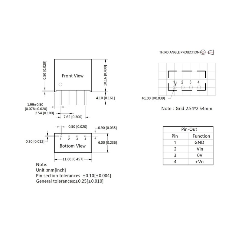 Bridgold 2pcs B0505S-1WR3 B0505S Isolated and unregulated Single Output,Fixed Input