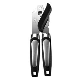 RoadLoo Can Opener, Manual 3-in-1 Can Opener Made of Stainless Steel, Smooth Edge, Non-Slip Handle, Ergonomic Save Effort, Multifunctional Bottle Opener for Elderly with Arthritis