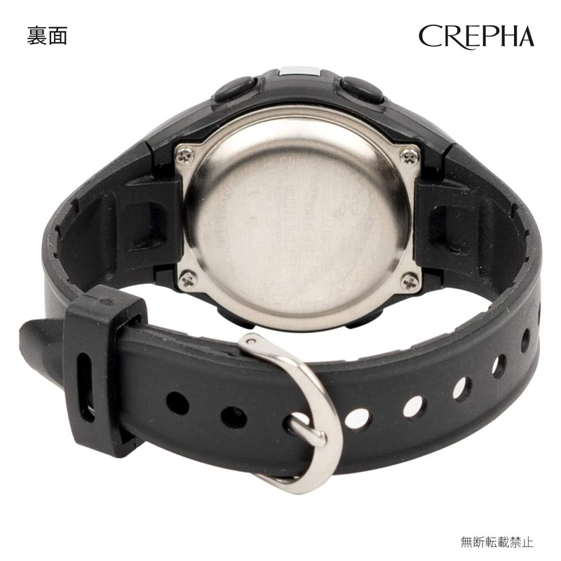 Clefer TS-D158-BK Digital Men's Waterproof Stopwatch with Urethane Strap, Black,