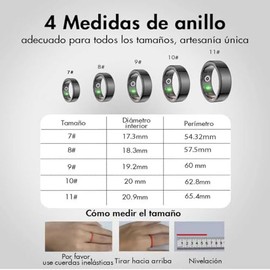 2one Anillo Inteligente Hombre Mujer, Smart Ring Fitness Tracker Resistente al Agua hasta 5 ATM, Análisis del Sueño/Pulsómetro/Podómetro, Compatible con Android & iOS (Deslustre, 7#)