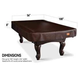 BEARCOVER Heavy Duty Leatherette Billiard Pool Table Cover, Waterproof & Tearproof Cover for Pool Table 7/8/9FT 8Feet-Chestnut
