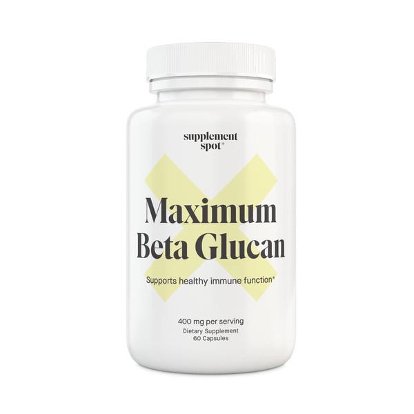 Maximum Beta-Glucan Supplement (60 Capsules – 400mg Per Serving) Beta Glucan 1 3D Glucan Immune Support Supplement – Ultra Potency Beta Glucan Immune Booster