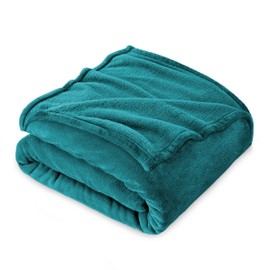 Cuddly, Fluffy Blanket, 130 x 160 cm - Small Fleece Sofa & Couch Blankets, Super Soft, as Sofa Throw, Blue Green