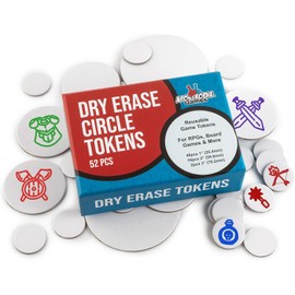 Apostrophe Games Dry Erase Tokens - 52 Reusable Board Game Pieces (1", 2" & 3"), DIY, RPG – Create Your Own Custom Tiles