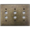 Classic Accents Aged Antique Brass 3 Gang Push Button Switch