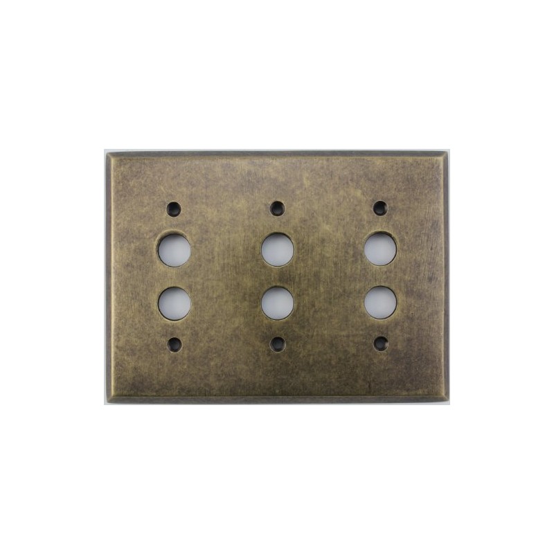 Classic Accents Aged Antique Brass 3 Gang Push Button Switch