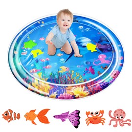 Tummy Time Mat Inflatable Water Mat Water Play Mat Sensory Toy Baby Tummy Time Mats Infant Toys for Newborn Girls Boys 0-6 Months Play Mats for Toddlers (65×65CM)