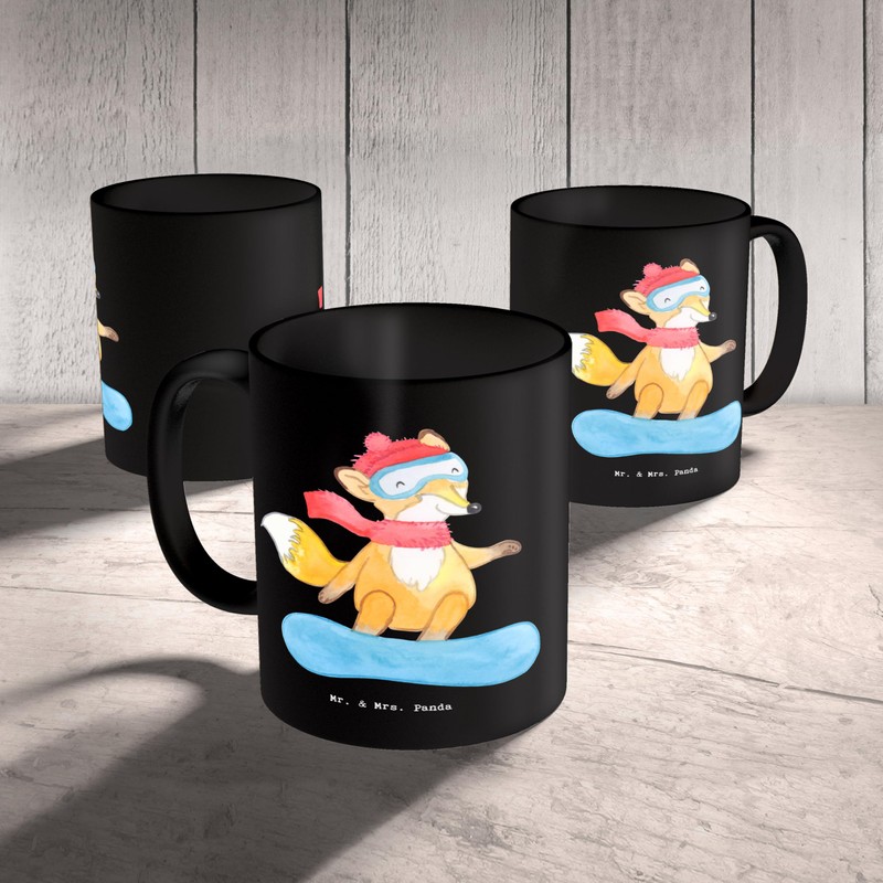 Mr. & Mrs. Panda Tasse Snowboarden Zauber - Geschenk, Kaffeetassen,