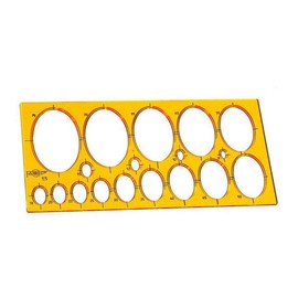 CAJA20 PLANTILLAS DE ELIPSES PLASTICO 27 x 13 cm