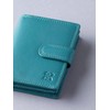 Lakeland Leather Ladies Small Leather Tab Purse in Teal Green