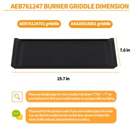 Atgestore AEB76124701 Center Griddle Replacement for LG stove Parts AAA30016801 Cast Iron Griddle Plate LG Gas Range Parts LSGL5833F LRGL5823S Gas Stove Cooktop Burner Griddle Assembly Flat Top Pan
