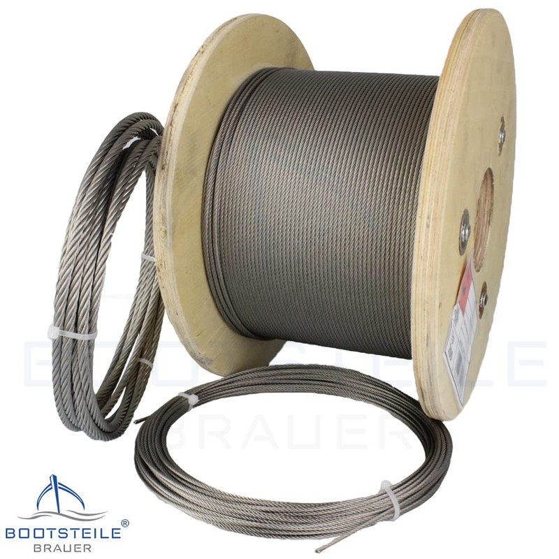 Bootsteile Brauer® Stainless Steel Wire Rope 7 x 19 Soft