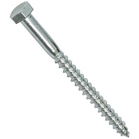 AERZETIX - C44557 - Set of 50 - Key Screws - Wood Screws M5x60mm - with Hexagonal Head 6 Sides - DIN571 - Galvanised Steel - Mounting Fixing Roof Plywood Plywood Panels