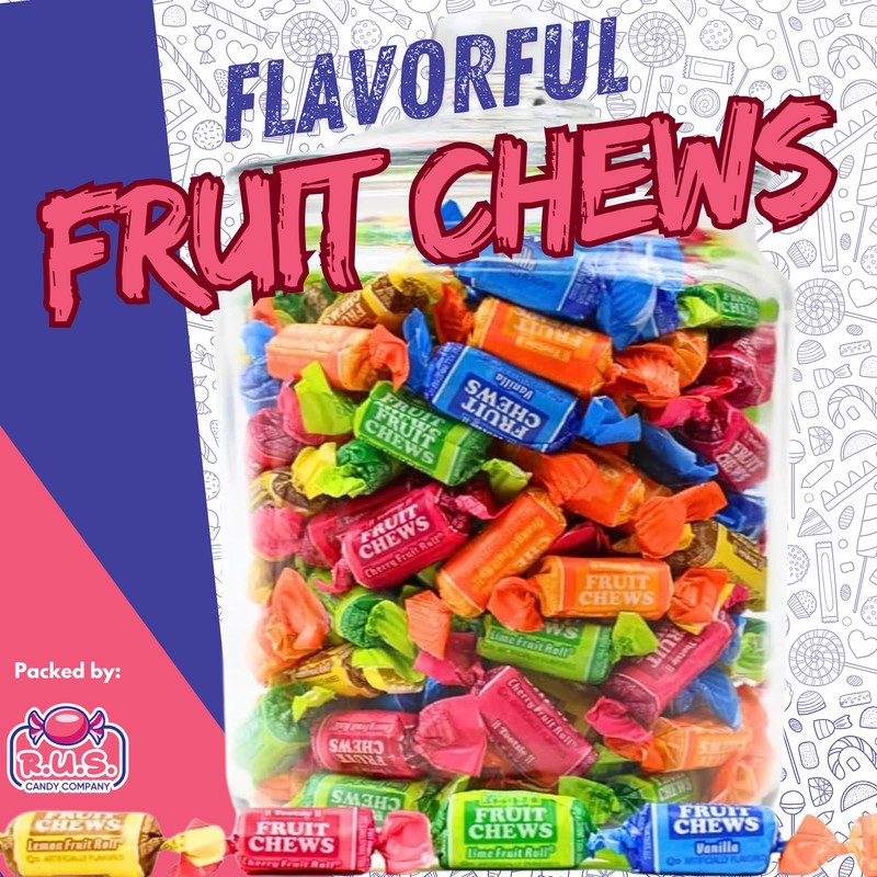 Fruit Chews Candy – Assorted Fruity Flavors – Individually Wrapped