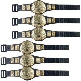 Figures Toy Company Set of 6 Six Man Tag Team Championship Belts For WWE & AEW Wrestling Figures