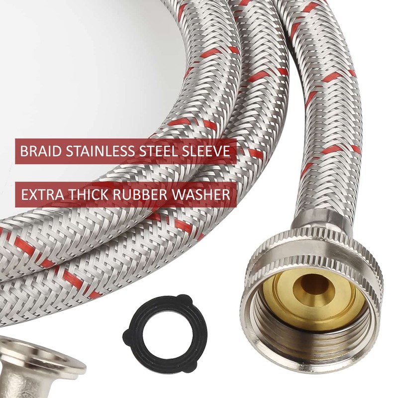 Premium Stainless Steel Washing Machine Hoses 6FT Washer Stainless Steel
