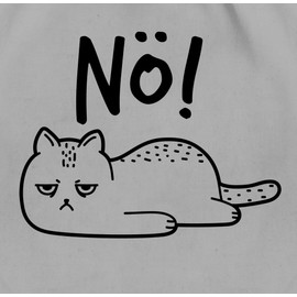 Shirtracer - Gym Bag Backpack - Bags - 'hm Nö Cat - Funny Cat Motif Gift Cat Owner Cat Fan, 01 Light Grey