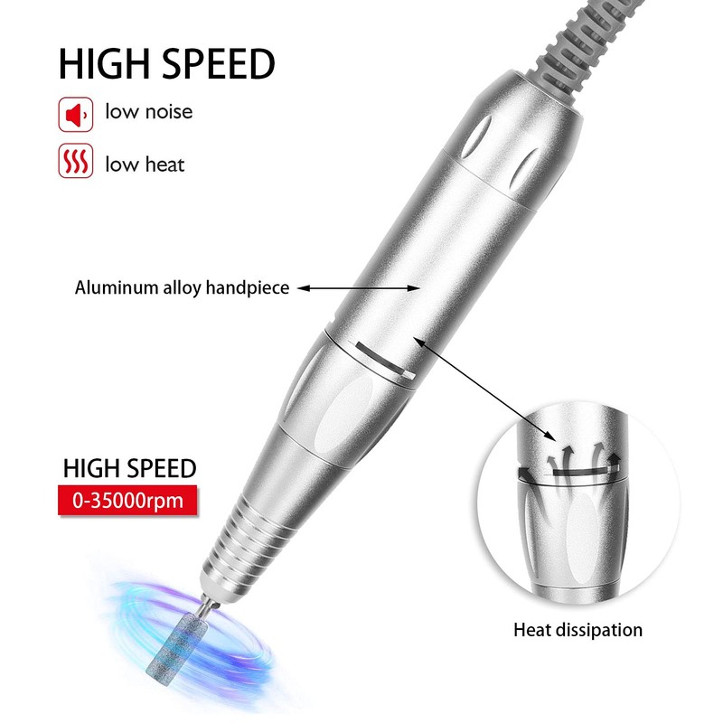 Nail Cutter Handpiece, Manicure Pedicure Electric Nail Drill Kit Handle