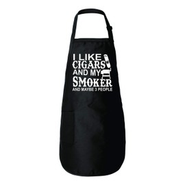Freedomtees I Like My Cigars and My Smoker Funny Kitchen Apron BBQ Smoking Meat