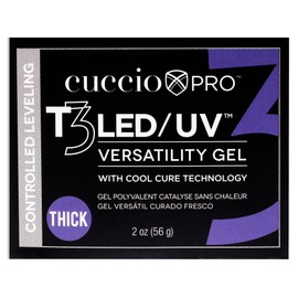 Cuccio Pro T3 LED/UV Cool Cure Versatility Gel - Self-Levelling Gel With Calcium - Incredibly Flexible - Strong Adhesion - High Shine Finish - Fast Application - Opaque Petal Pink - 2 Oz Nail Gel