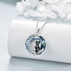 POPLYKE Cat Necklace Sterling Silver Black/White Heart/Moonstone/Crystal Irish Jewellery Gifts