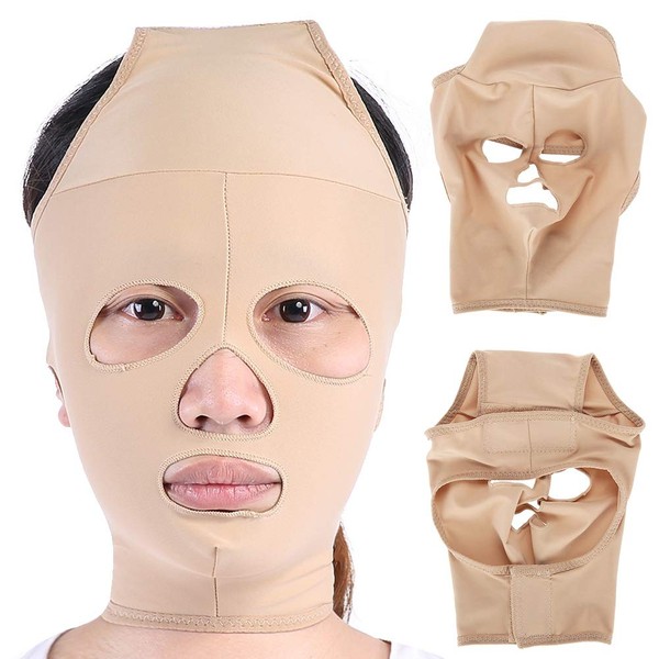 V Face Face Lifting Mask, V-shaped V-shaped Thin Face Bandage for Healthcare, Face Care, Face Massager, Slim Beauty Mask(XL)