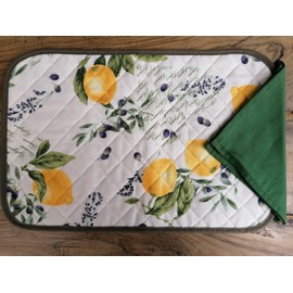 I pay little New!!! American Quilted Placemat with 1 Fruit Design Napkin Made in Italy!!!!!