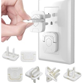 Unidades Protector de Enchufes,Protectores para Contacto Eléctrico, 50pcs-2 Orificios y 3 Orificios,Cubiertas de salida de plástico seguro para niños,Con Tirador Oculto para la familia y oficina (A)