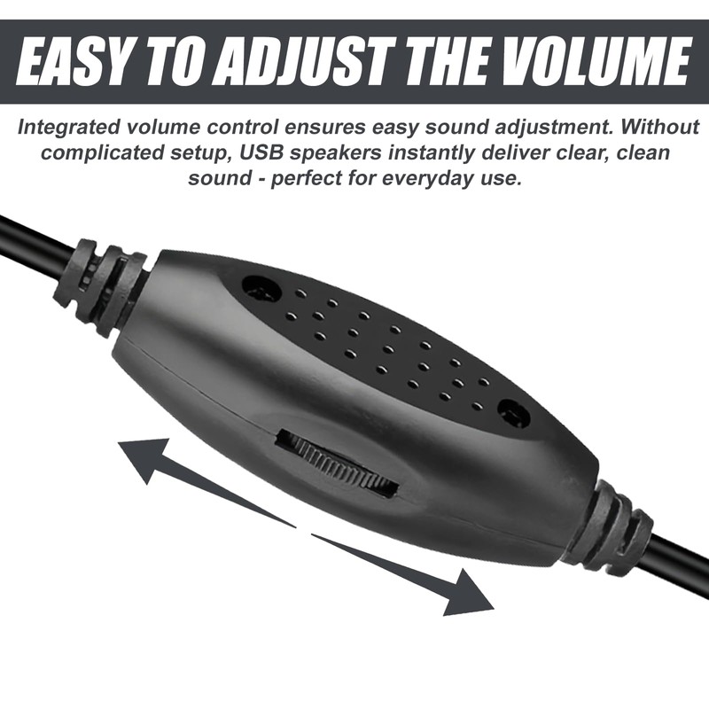 WIYETY Mini Speaker 3.5 mm TRS, 1 Pair USB Speakers,
