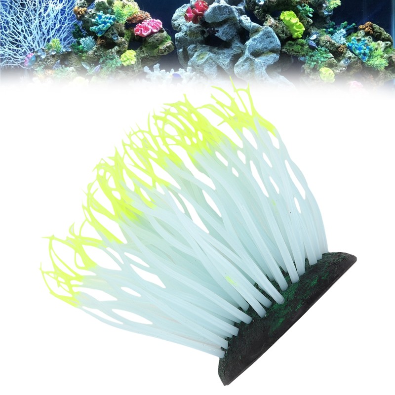 Aquarium Anemone Realistic Luminous Silicone Sea Anemone for Fish Tank