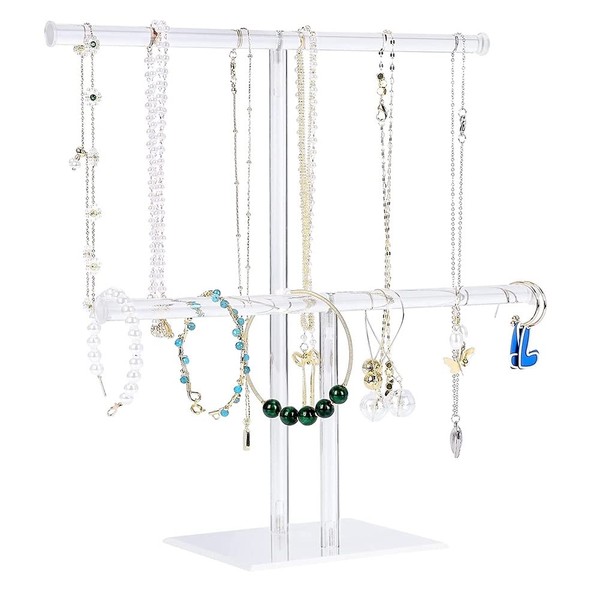 Dovhmoh Jewelry Stand Necklace Holder, Jewelry Display Holder, 2-Tier Necklace